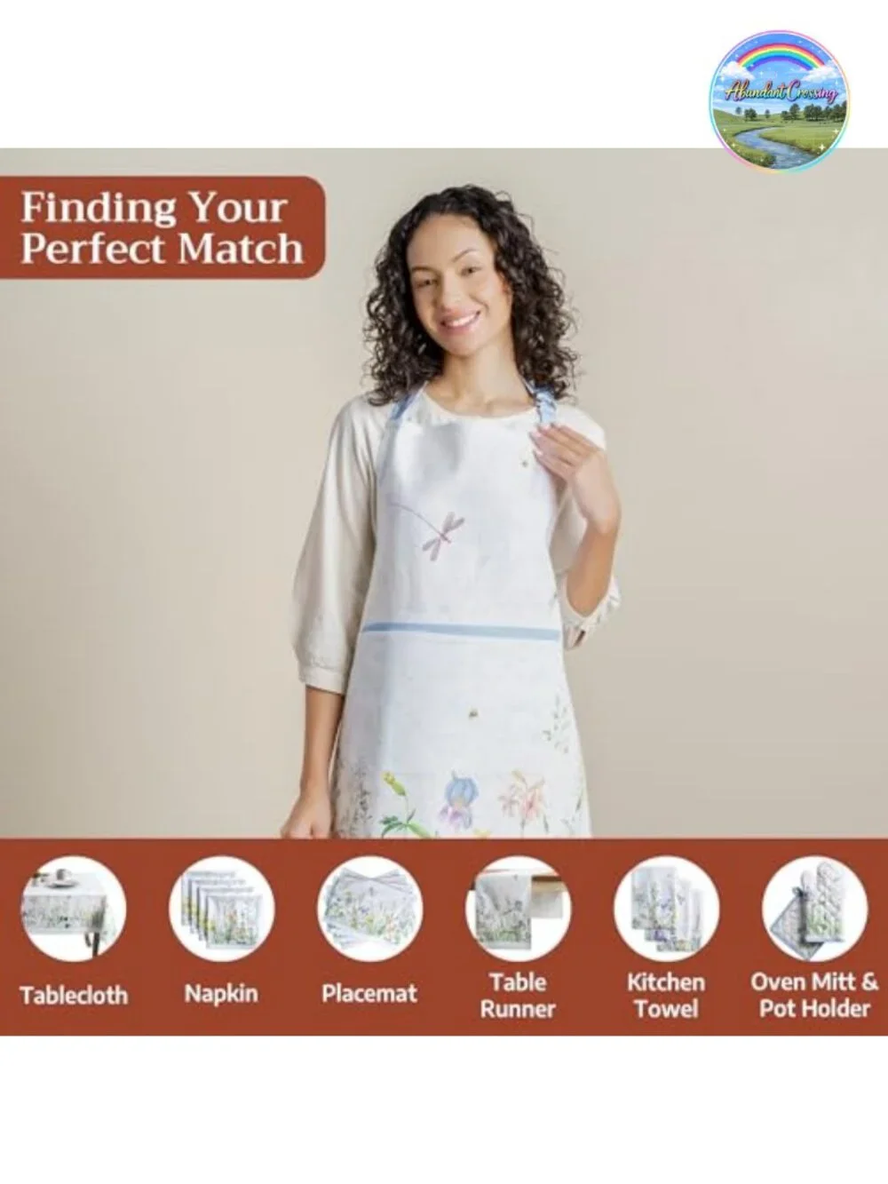 100% Cotton Bib Apron with Pocket, Adjustable Neck, Kitchen, Cooking, Gardening